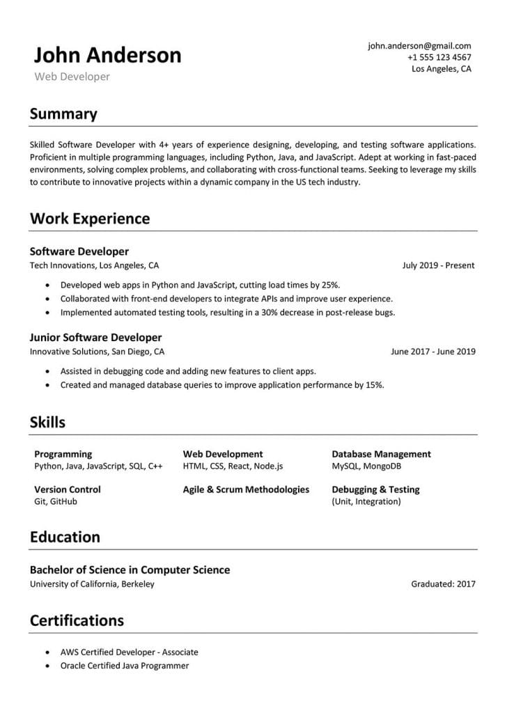 Resume Example 3