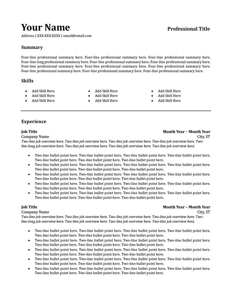 Resume Example 4